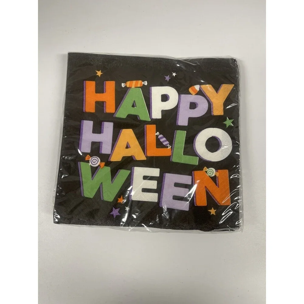 Halloween party supplies Plates, Cups, Napkins And decorations Party Of 6 #313